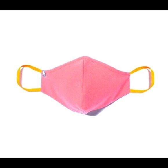 Figs Pink Face Mask with Yellow Straps - Picture 1 of 4